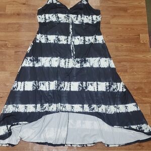 Chic High-Low Black and White Dress